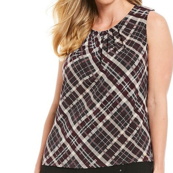 Calvin Klein Tops - Calvin Klein Plus Size Plaid Top NWT